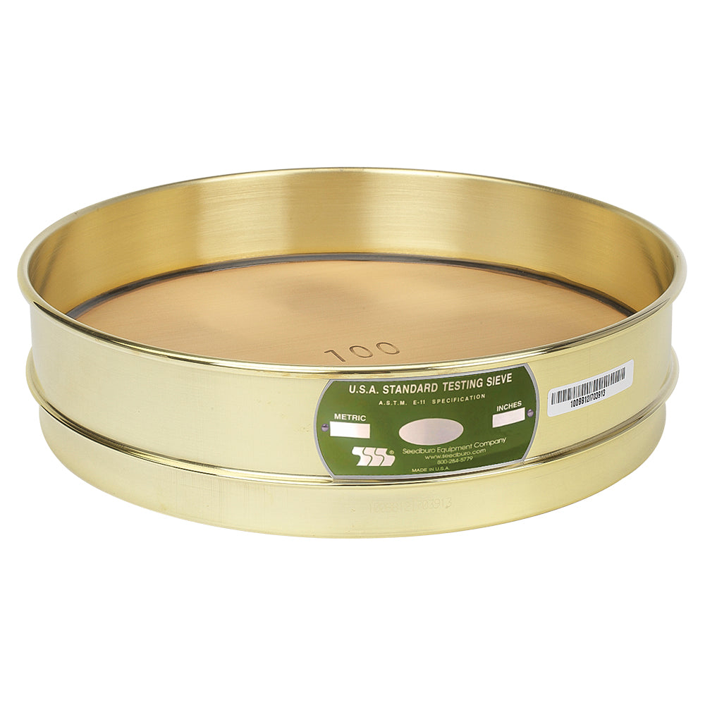 U.S. Testing Sieves 12" Half Height Brass Frame