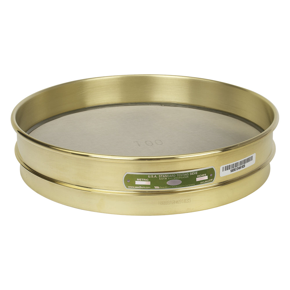 U.S. Testing Sieves 12" Half Height Brass Frame